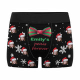 Custom Face&Name Bow Tie Christmas Snowflake Men's All-Over Print Boxer Briefs Design Your Own Custom Underwear