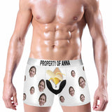 Custom Face&Name Men's Elephant Pouch Boxer Briefs Personalized Banana Sexy Charming Underwear for Him Funny Gifts