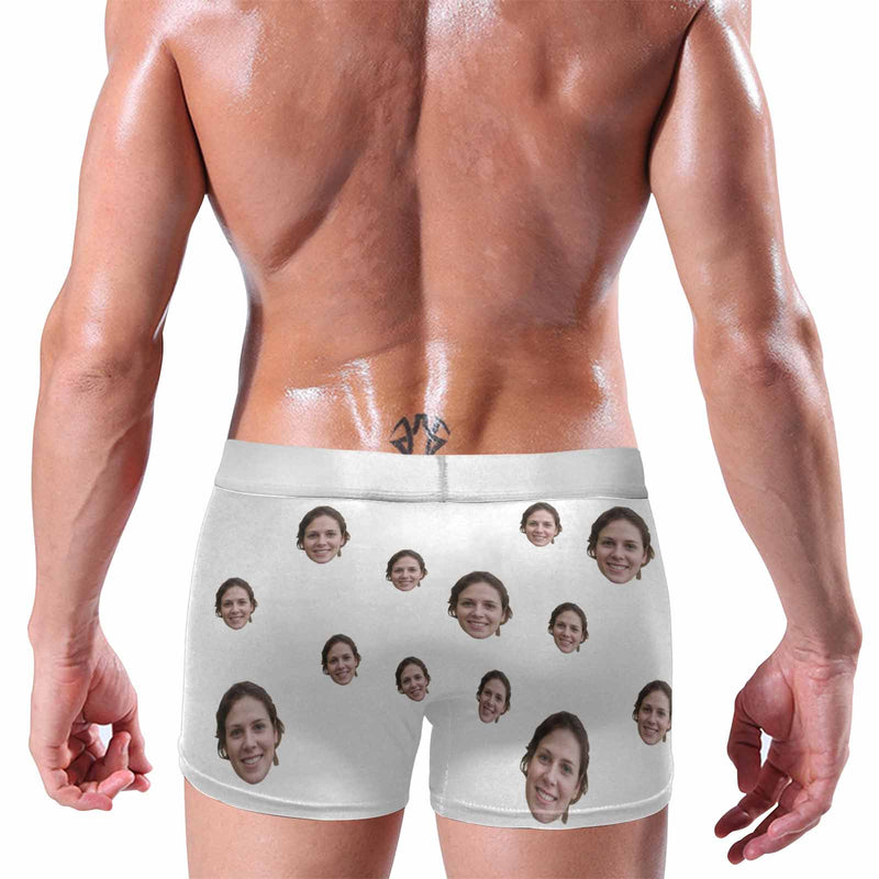 Custom Face&Name Men's Elephant Pouch Boxer Briefs Personalized Banana Sexy Charming Underwear for Him Funny Gifts