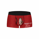 Custom Face&Name Men's Undies Property Of Men's Pocket Boxer Briefs Print Your Own Personalized Underwear for Him