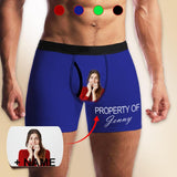 Custom Face&Name Men's Undies Property Of Men's Pocket Boxer Briefs Print Your Own Personalized Underwear for Him