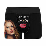 Custom Face&Name Mouth Men's Boxer Briefs Print Your Own Personalized Underwear For Valentine's Day Gift