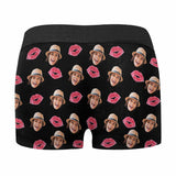 Custom Face Pink Lips Men's Boxer Briefs Put Your Face on Underwear with Custom Image For Valentine's Day Gift