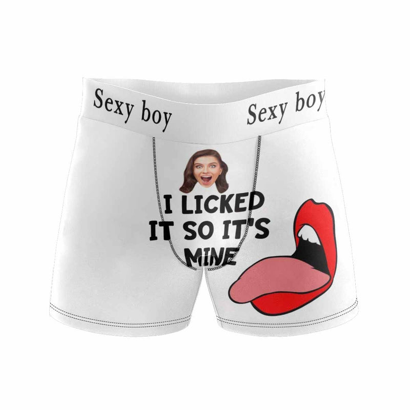 Custom Face Sexy Boy Men's Boxer Briefs with Custom Waistband For Valentine's Day Gift