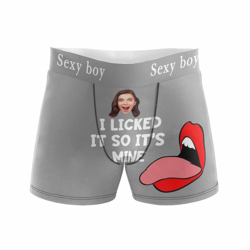 Custom Face Sexy Boy Men's Boxer Briefs with Custom Waistband For Valentine's Day Gift