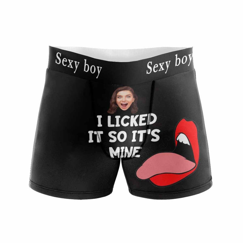 Custom Face Sexy Boy Men's Boxer Briefs with Custom Waistband For Valentine's Day Gift