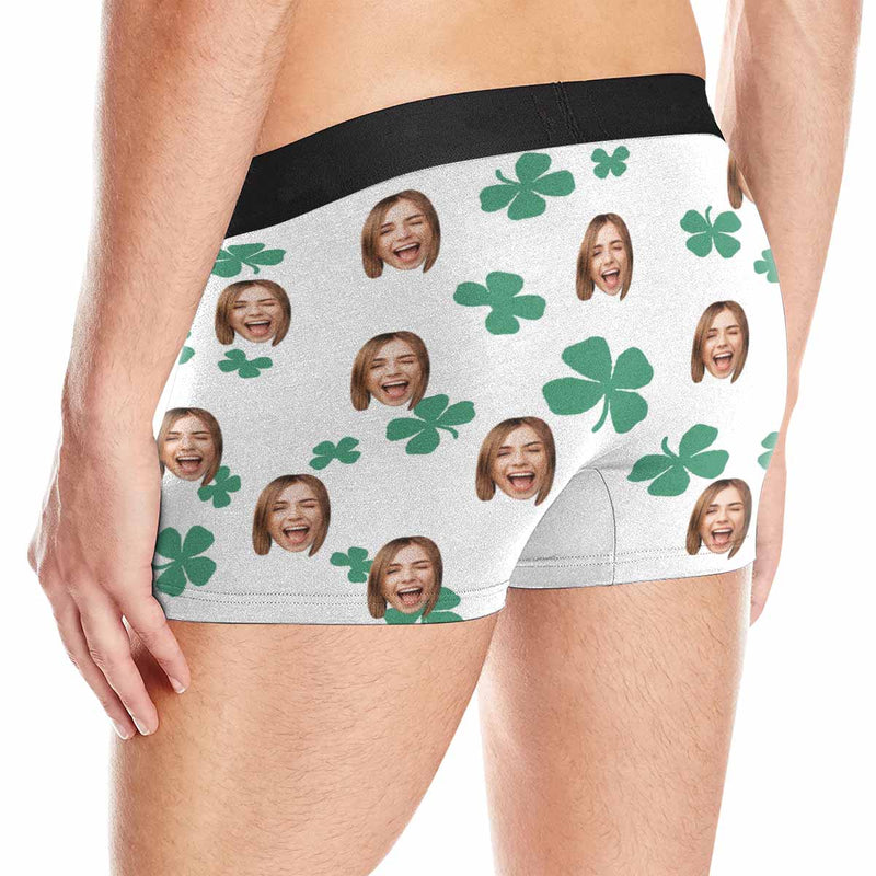 Custom Face Shake Men's Print Boxer Briefs Personalized Photo Underwear for Him Custom Face Boxer