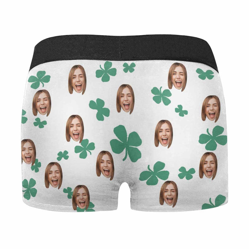 Custom Face Shake Men's Print Boxer Briefs Personalized Photo Underwear for Him Custom Face Boxer