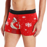 Custom Face Snowflake Tail Men's Print Boxer Briefs Put Your Face on Underwear with Custom Image