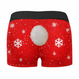 Custom Face Snowflake Tail Men's Print Boxer Briefs Put Your Face on Underwear with Custom Image