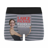 Custom Face Stripe Large Package Men's Print Boxer Briefs Design Your Own Custom Underwear