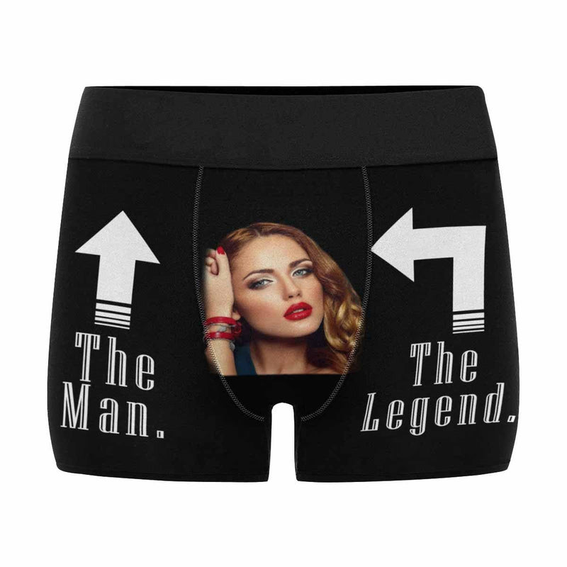 Custom Face The Legend Men's Boxer Briefs Print Your Own Personalized Photo Underwear For Valentine's Day Gift