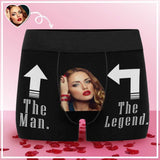 Custom Face The Legend Men's Boxer Briefs Personalized Photo Underwear