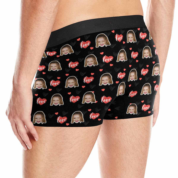 Custom Face Valentine's Day Men's Boxer Briefs Print Your Own Personalized Underwear For Valentine's Day Gift