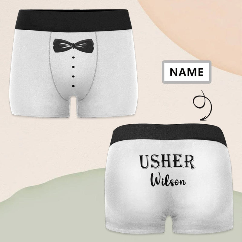 Custom Name Groomsmen Boxers Underwear Personalized Men's All-Over Print Boxer Briefs Create Wedding Underwear Funny Wedding Gifts For Groomsmen