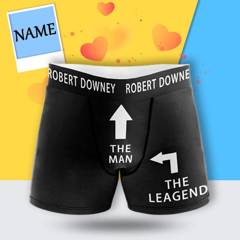 Custom Name Men's Boxer Briefs with Custom Waistband