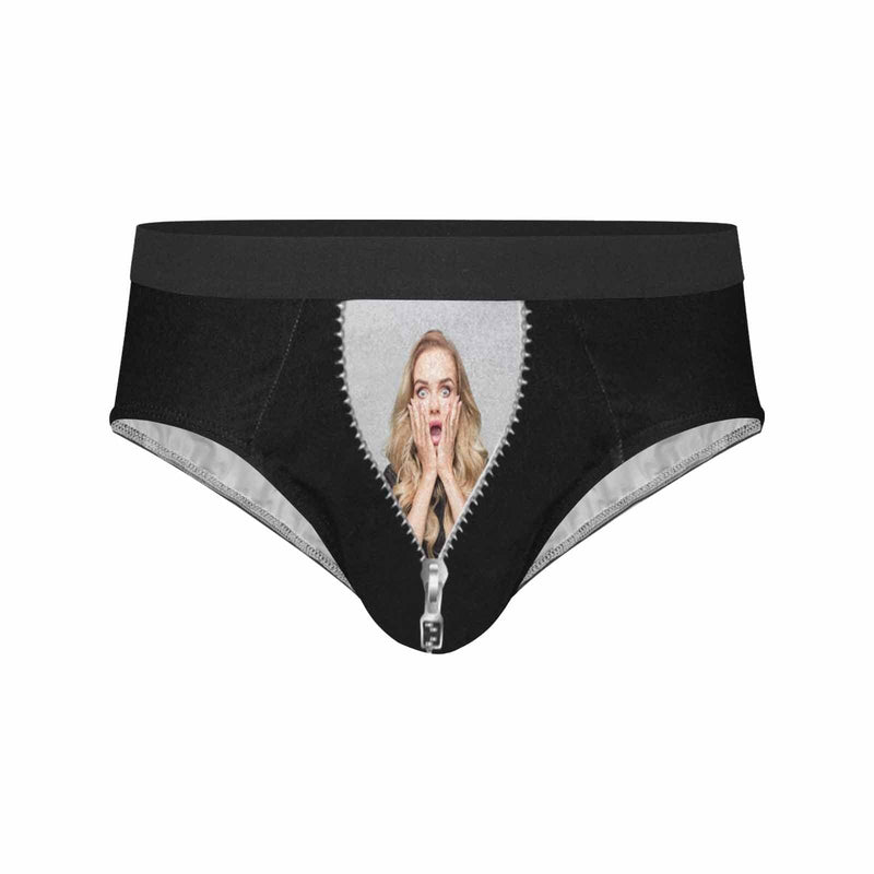 Custom Photo My Lover Men's Mid Rise Briefs Personalized Underwear with Picture for Men Funny Gifts