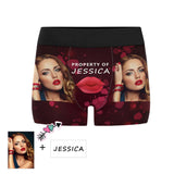 Custom Photo&Name Kiss Men's Boxer Briefs Personalized Face Underwear Unique Valentine's Day Gift