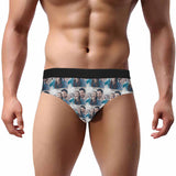 Custom Photo Warm Family Men's Mid Rise Briefs Print Your Own Personalized Underwear Gift for Him