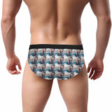 Custom Photo Warm Family Men's Mid Rise Briefs Print Your Own Personalized Underwear Gift for Him