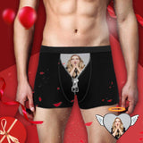 Custom Photo Zipper Men's All-Over Print Boxer Briefs Made for You Custom Underwear Gift