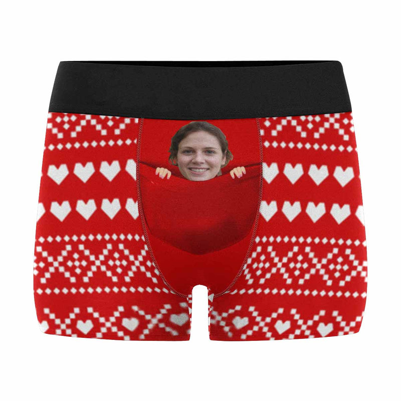 Custom Pocket Boxer Briefs with Face Personalized Men's Boxer Underwear Made for You Christmas Customized Underwear