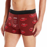 Custom Text Lick Red Lips Love Men's All-Over Print Boxer Briefs Made for You Custom Underwear For Valentine's Day Gift