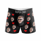 Custom Waistband Boxer Briefs My Super Dad Personalized Face&Text Design Underwear Father's Day Gift for Him