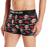 Custom Waistband Boxer Briefs Red Love Personalized Face&Name Create Your Own Underwear For Valentine's Day Gift