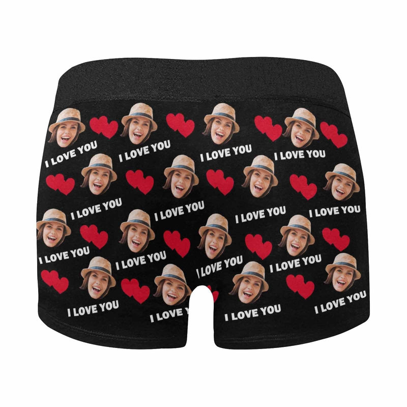 Custom Waistband Boxer Briefs Red Love Personalized Face&Name Create Your Own Underwear For Valentine's Day Gift