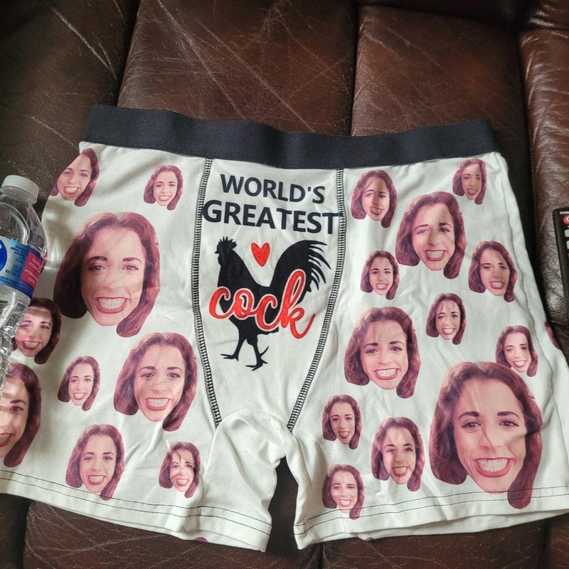 Made in USA Custom Boxers Personalized Underwear With Face Worlds Greatest Cock Custom Mens All Over Print Boxer Briefs