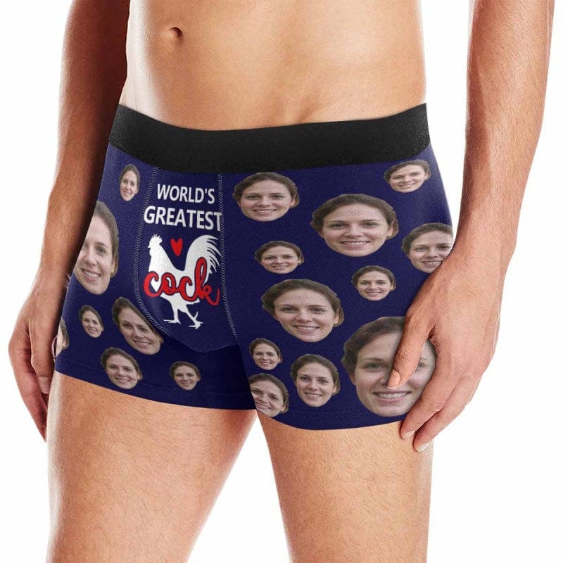 Made in USA Custom Boxers Personalized Underwear With Face Worlds Greatest Cock Custom Mens All Over Print Boxer Briefs