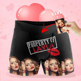 Custom Photo&Name Property Lip Men Boxer Briefs Personalized Underwear