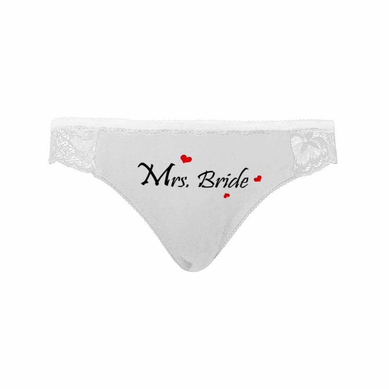 Personalized Name Bridal Lace Thong, Bride Lingerie Wedding Gift, Weddings Underwear Women's Lace Thong