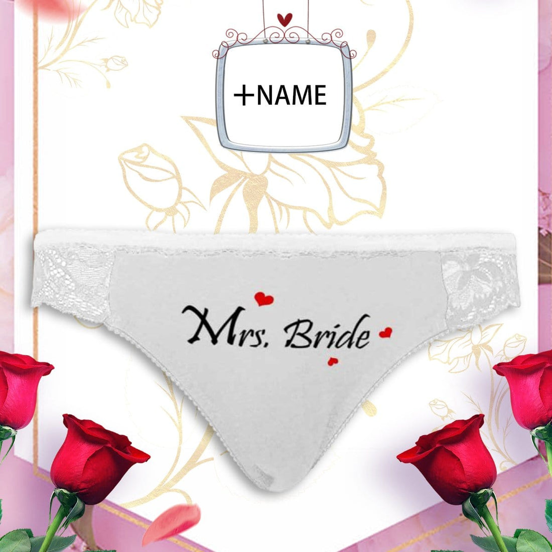 Personalized Name Bridal Lace Thong, Weddings Underwear Lace Panty