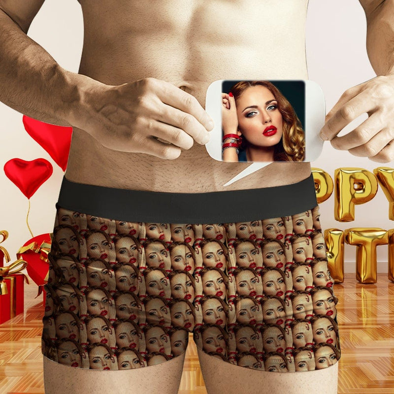 Personalized Photo Underwear Custom Boxer Briefs with Face Men Briefs