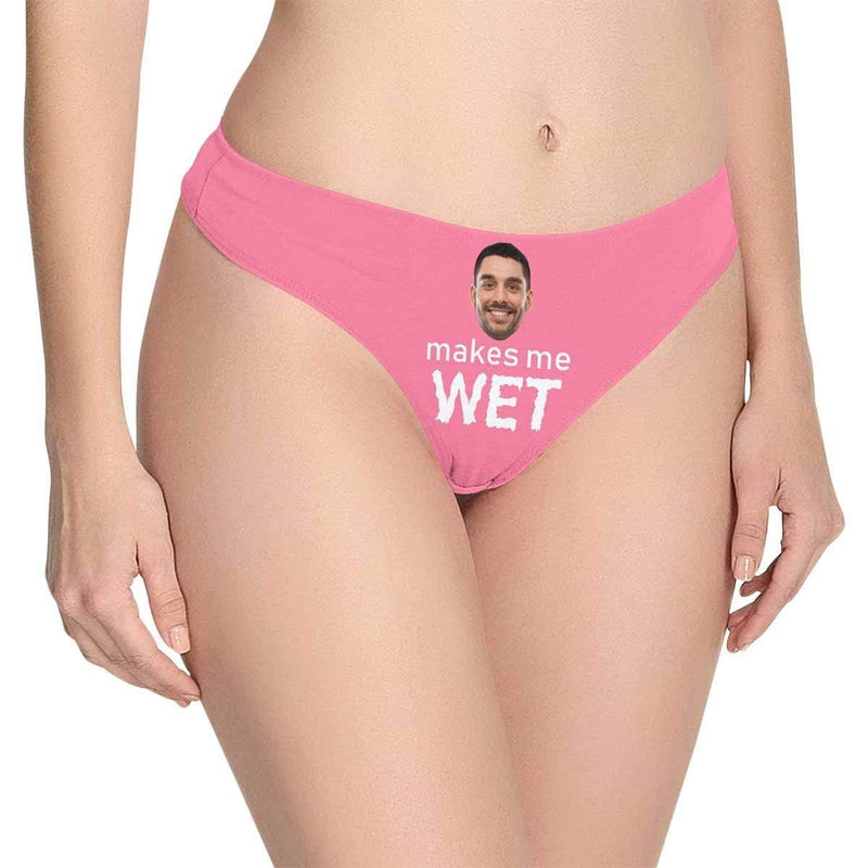 Custom Boyfriend Face Underwear for Women Makes Me Wet Personalized Women's Lingerie Panties Classic Thongs