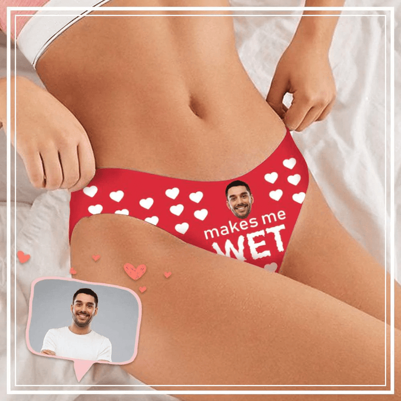 Custom Boyfriend Face Underwear for Women Makes Me Wet Personalized Women's Lingerie Panties Classic Thongs