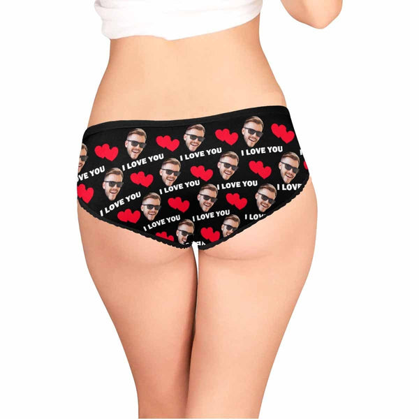 Custom Face Briefs Personalized Love Heart Panties Underwear with Photo Women's High-cut Briefs Valentine Gift for Her