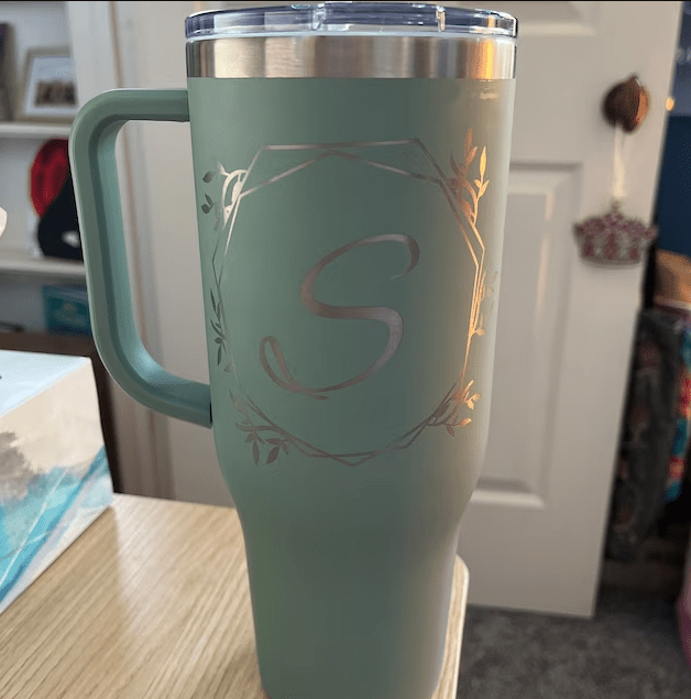 【Limit Discounts】Custom Your Name & Initial Personalized 40oz Stainless Steel Travel Mug with Handle and Straw Lid Large Capacity Car Cup