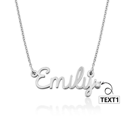 Custom Text Necklace Personalized Silver Name Necklace Jewelry Design