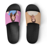 Custom Couple's Two Photo Unisex Slide Sandals For Holiday Gifts