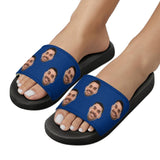 Custom Face Blue Unisex Slide Sandals For Holiday Gifts