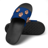 Custom Face Blue Unisex Slide Sandals For Holiday Gifts