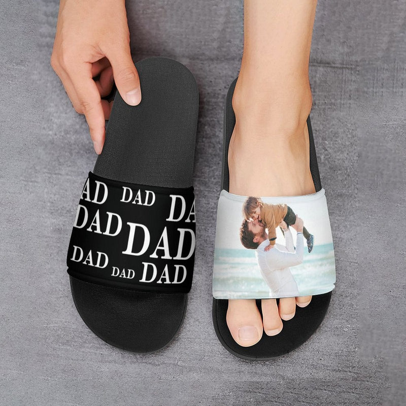 Custom Face Father's Day Slide Sandals For Holiday Gifts