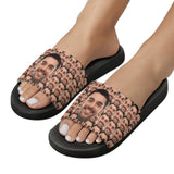 Custom Face Smash Unisex Slide Sandals For Holiday Gifts