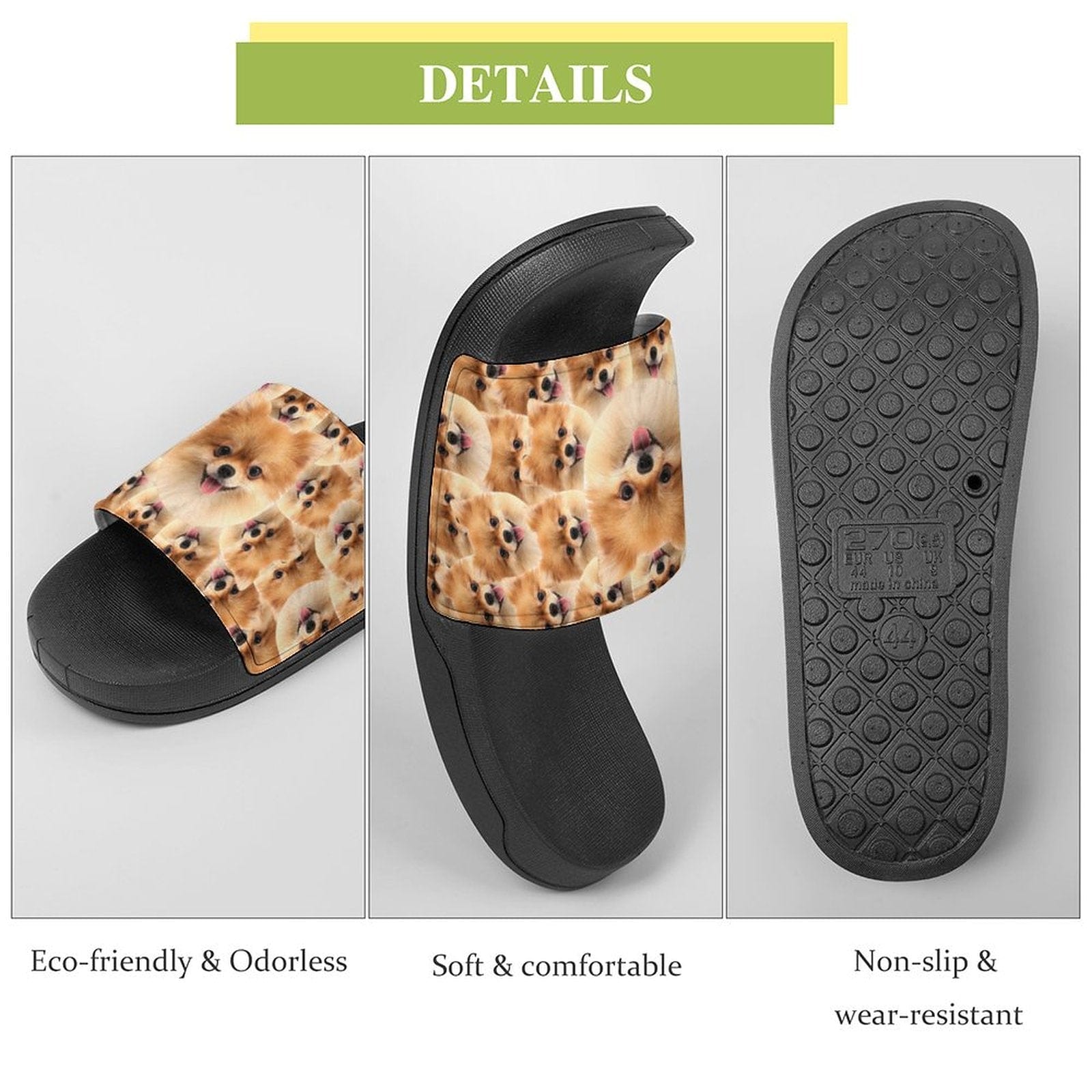 Custom Pet Face Smash Unisex Slide Sandals For Holiday Gifts