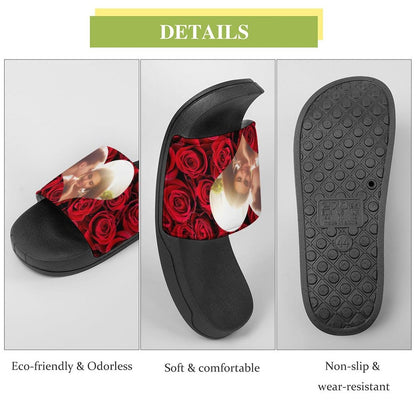 Custom Photo Roses Unisex Slide Sandals