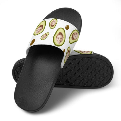 Personalized Avocado Slippers Home Shoes Custom Face Unisex Slide Sandals