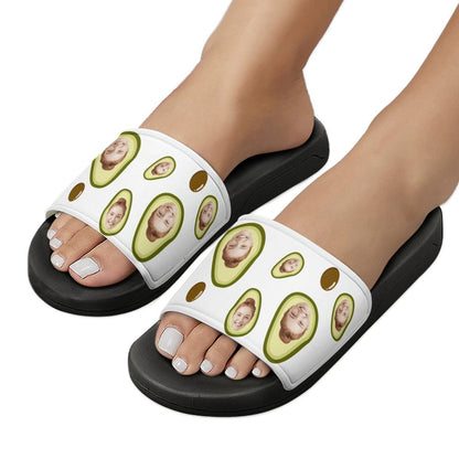 Personalized Avocado Slippers Home Shoes Custom Face Unisex Slide Sandals